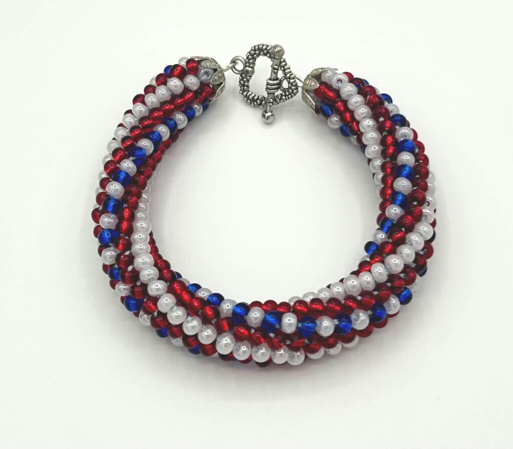 miss liberty czech glass patriotic bracelet