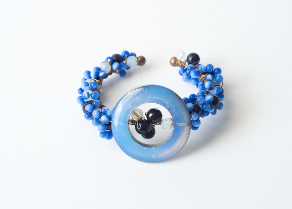 blue cluster bracelet